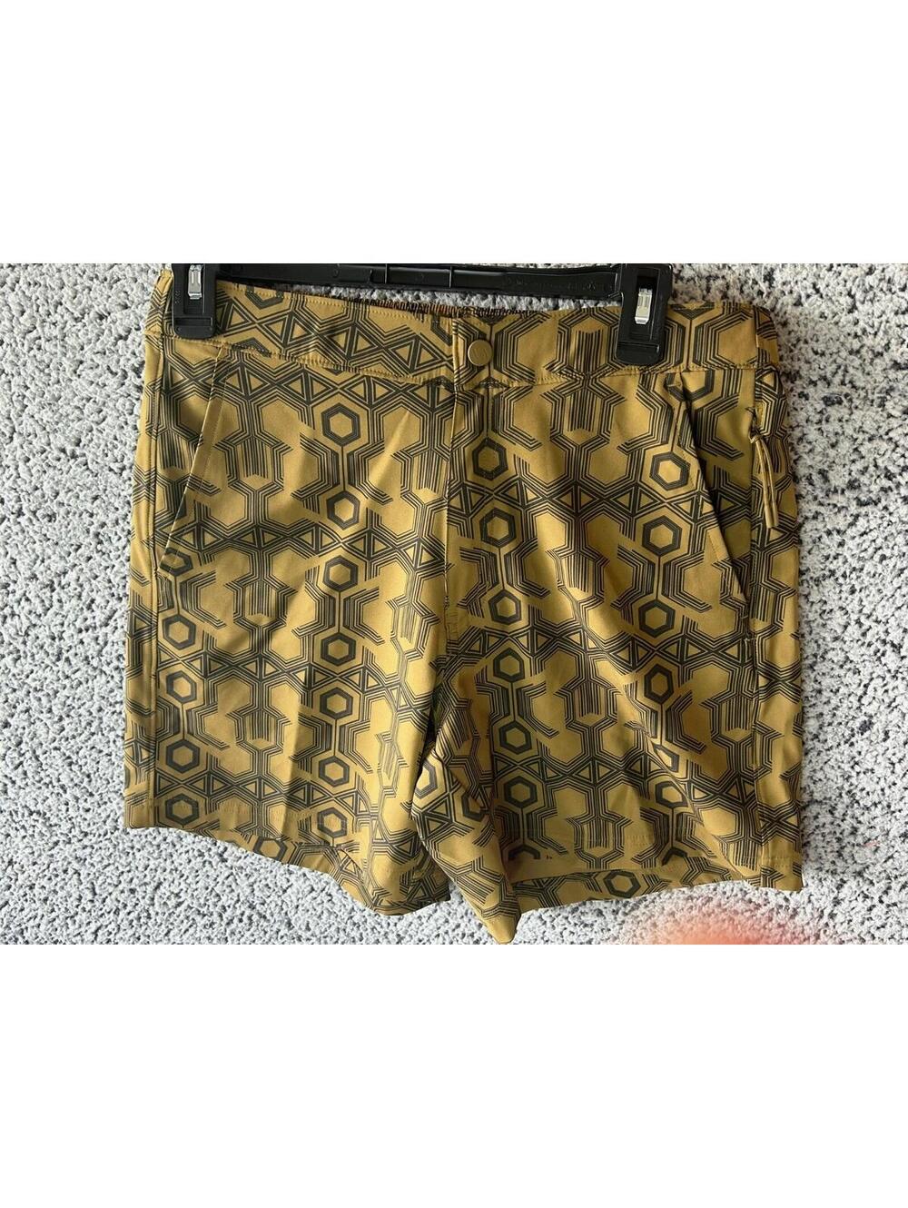 VRST Resort Relaxed Fit Short 6" Brown Spice Hex Tiles Swim Short Small NWT